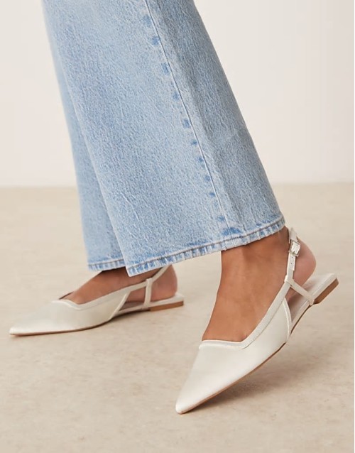Lorraine slingback ballet in ivory satin