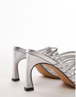 Fiori heeled sandals with multi strap detail in silver